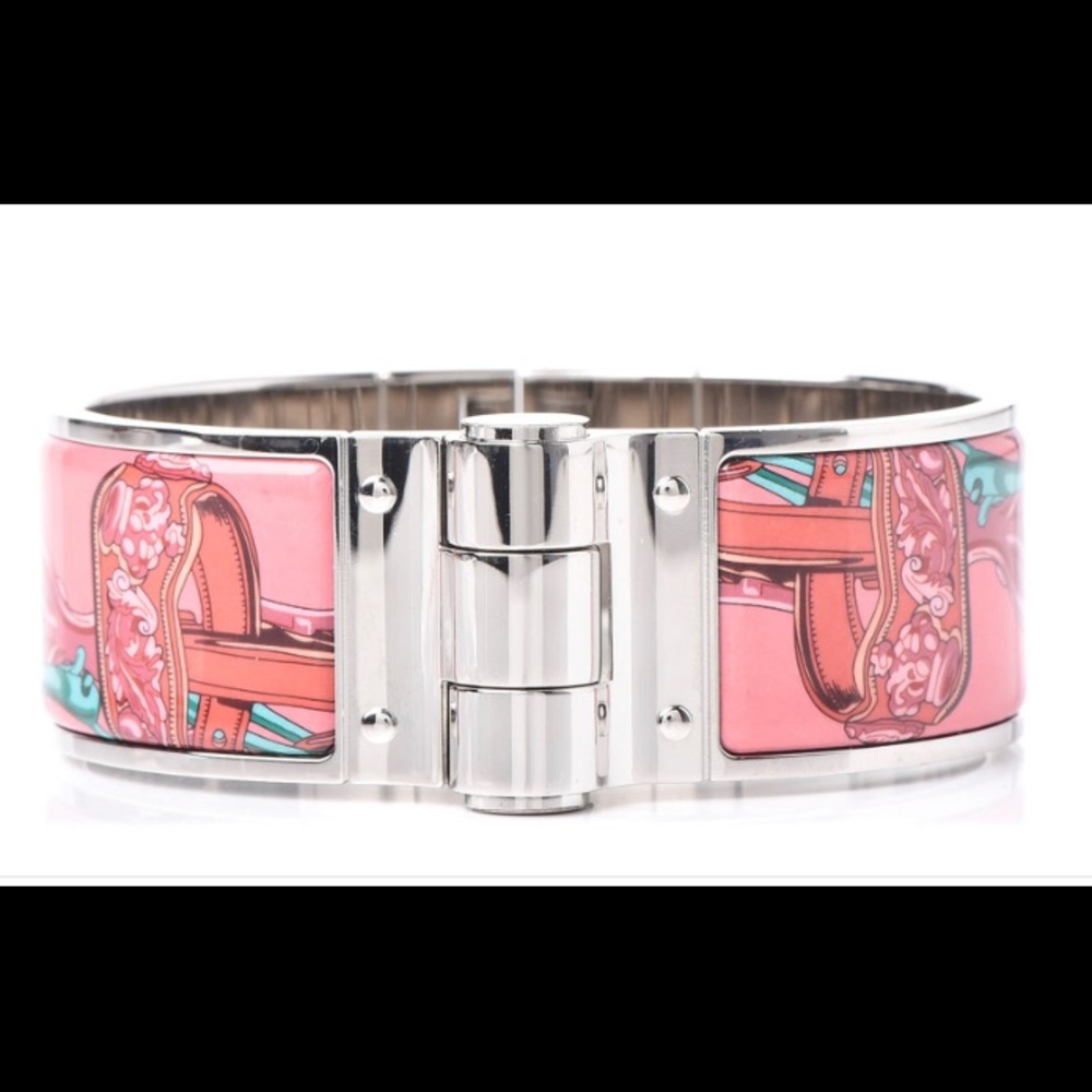 Hermès Enamel Printed Wide Bracelet